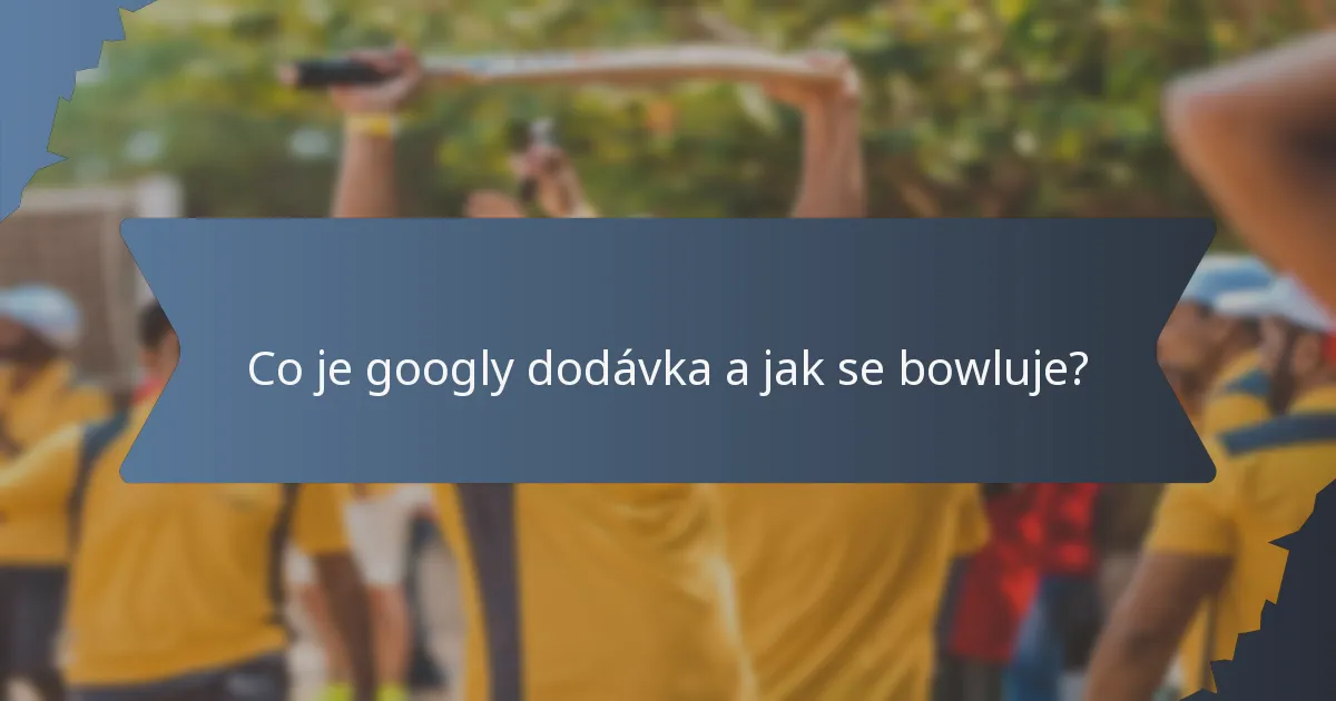 Co je googly dodávka a jak se bowluje?