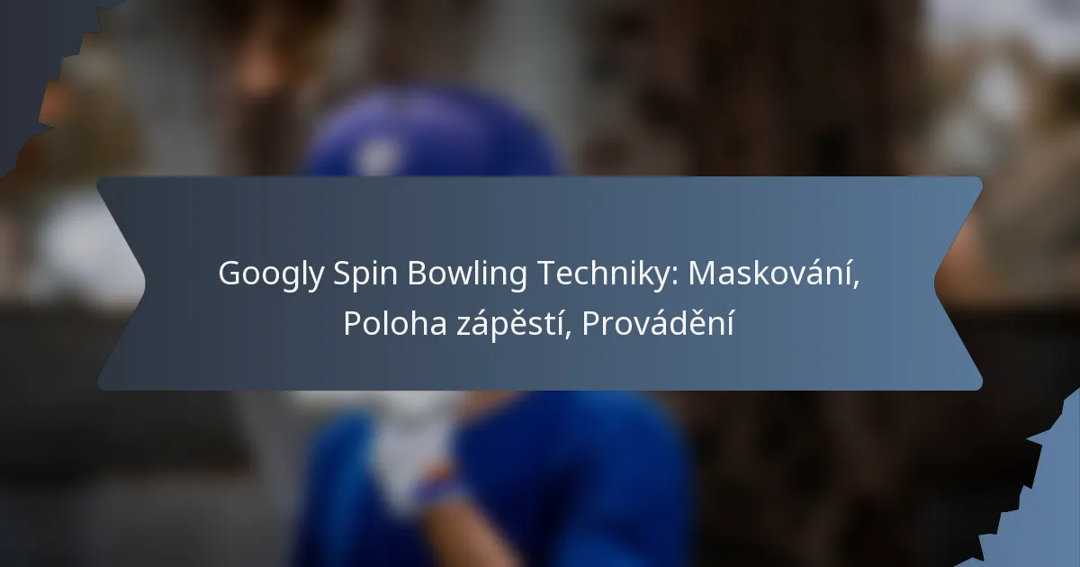 Googly Spin Bowling Techniky: Maskování, Poloha zápěstí, Provádění