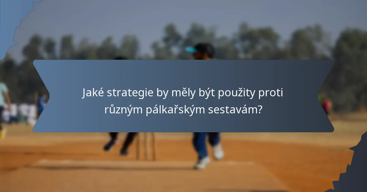 Jaké strategie by měly být použity proti různým pálkařským sestavám?