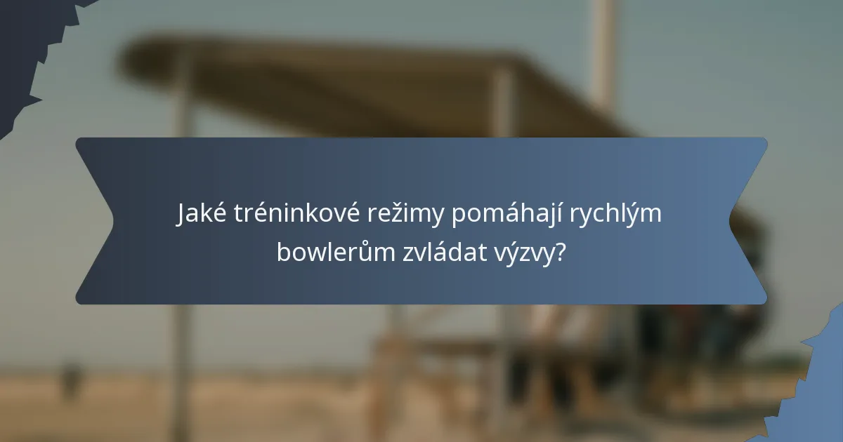 Jaké tréninkové režimy pomáhají rychlým bowlerům zvládat výzvy?