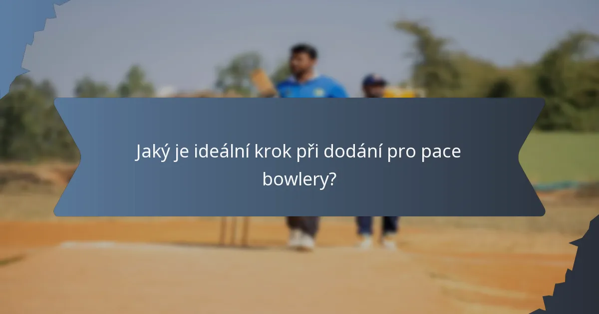 Jaký je ideální krok při dodání pro pace bowlery?